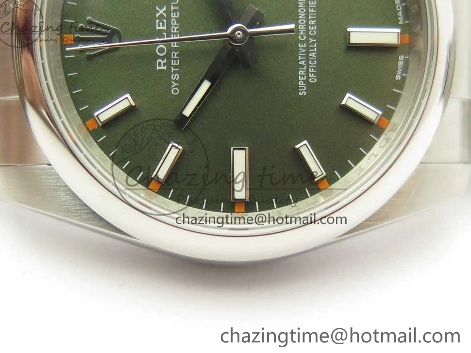 Best AAA Replica Sites Oyster 1:1 Sustainable Bracelet A Best 114200 Edition Dial 34mm UBF Green Perpetual SS 3297 on 0117